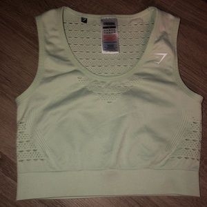 GYMSHARK ENERGY+ SEAMLESS CROP TOP (light green)